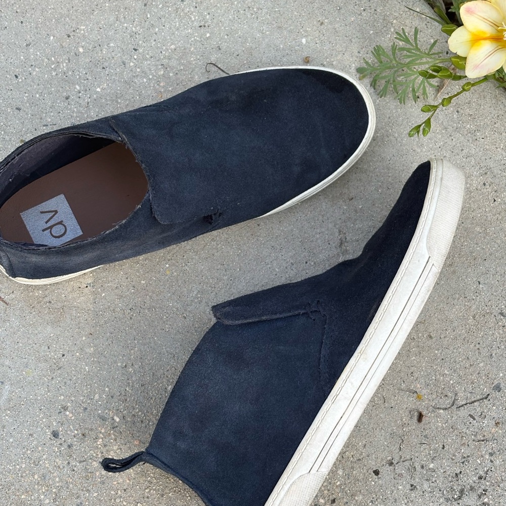 DV by Dolce Vita Navy Suede Slip-On High Top Sneakers